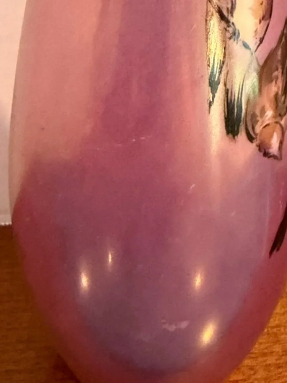 Antique Heinrich & Co Selb Bavaria Purple Birds Hand Painted Vase